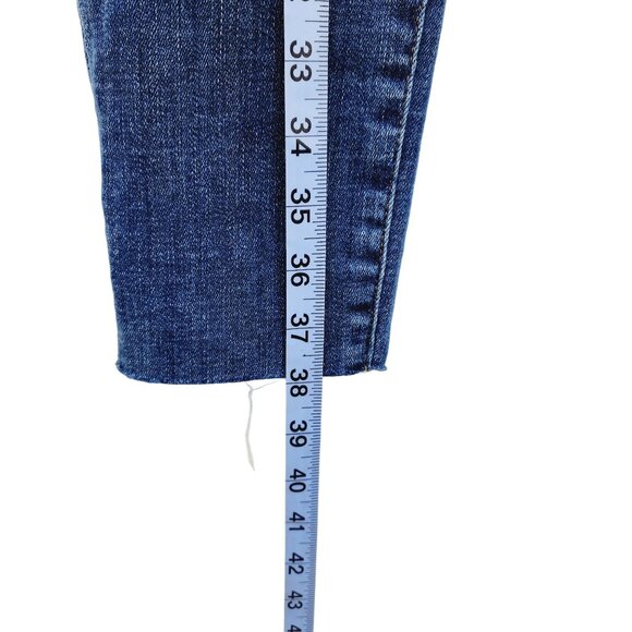 Good American Womens Distressed Skinny Jeans 4/27 Blue Denim - Picture 10 of 12